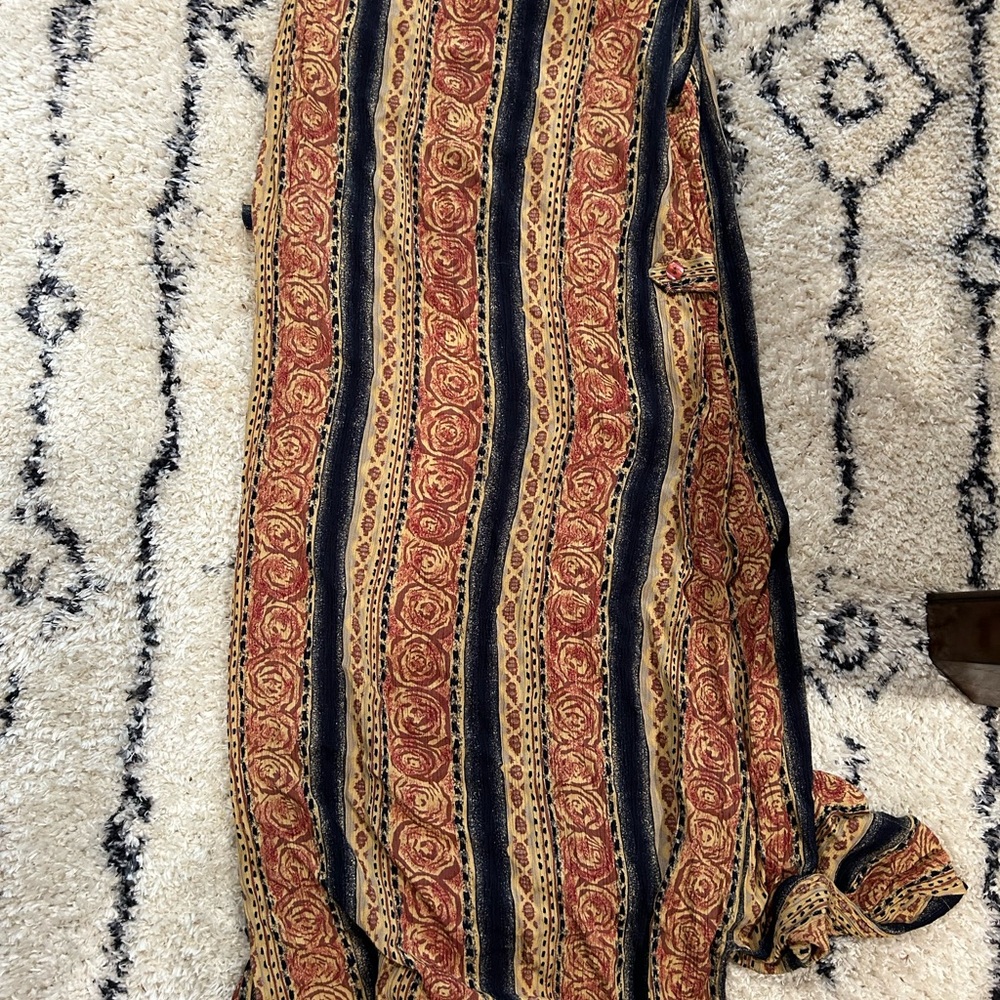 Sag Harbor Maxi Dress with Red and Gold Stripes